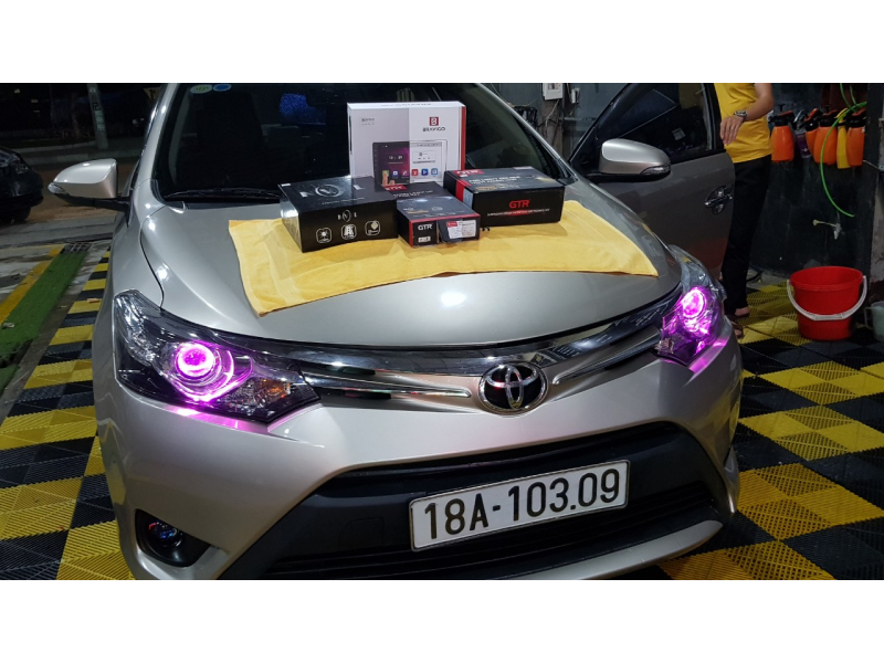 Độ đèn nâng cấp ánh sáng Bi Led Titan Silver + Bi Gầm Xenon GTR SE xe Vios