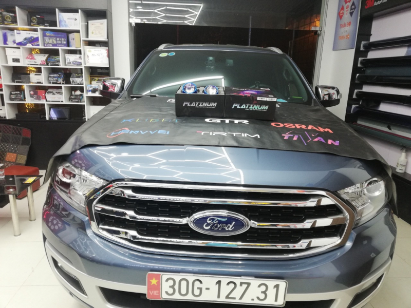 Độ đèn nâng cấp ánh sáng Ford Everest 2019 - lắp Bi led Titan Platinum 6 nhân