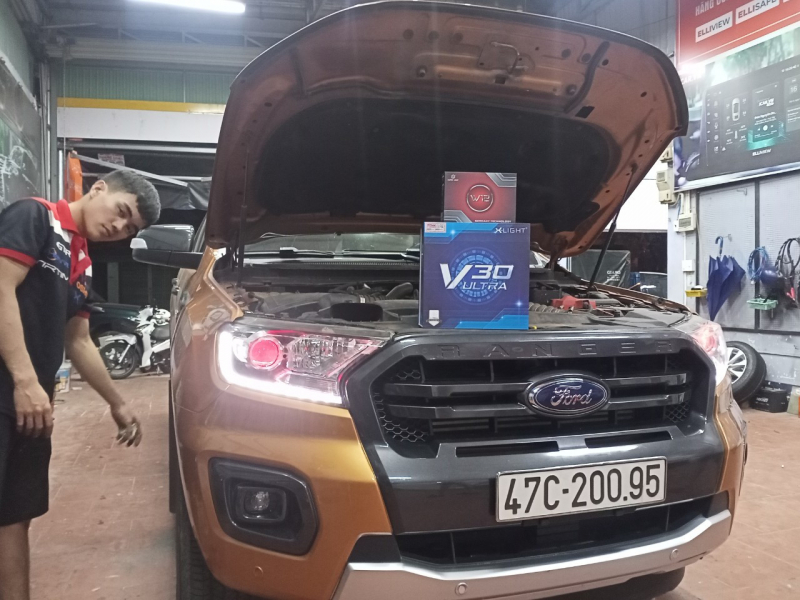 Độ đèn nâng cấp ánh sáng BI LED X-LIGHT V30 ULTRA 2022 NHIỆT MÀU 5000K XE FORD RANGER - BMT 20095