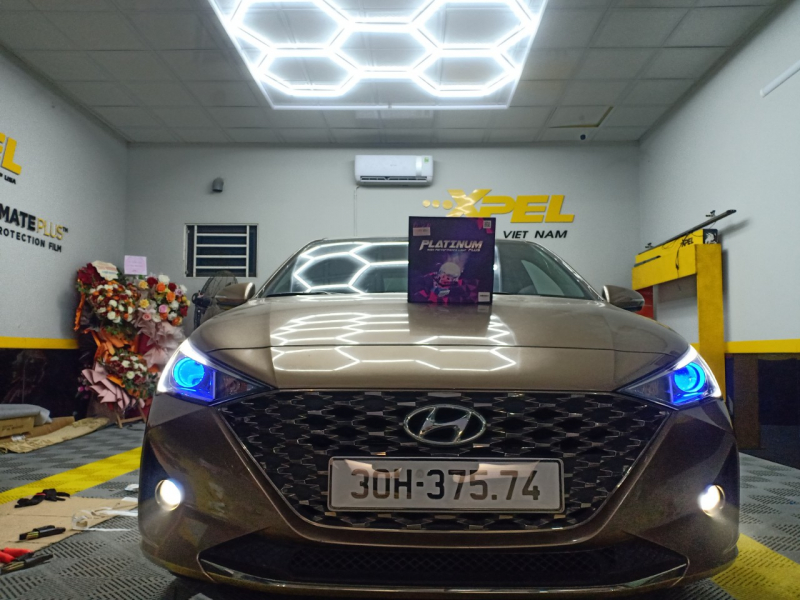 Độ đèn nâng cấp ánh sáng Nâng cấp bi pha GTR tăng sáng Hyundai Accent