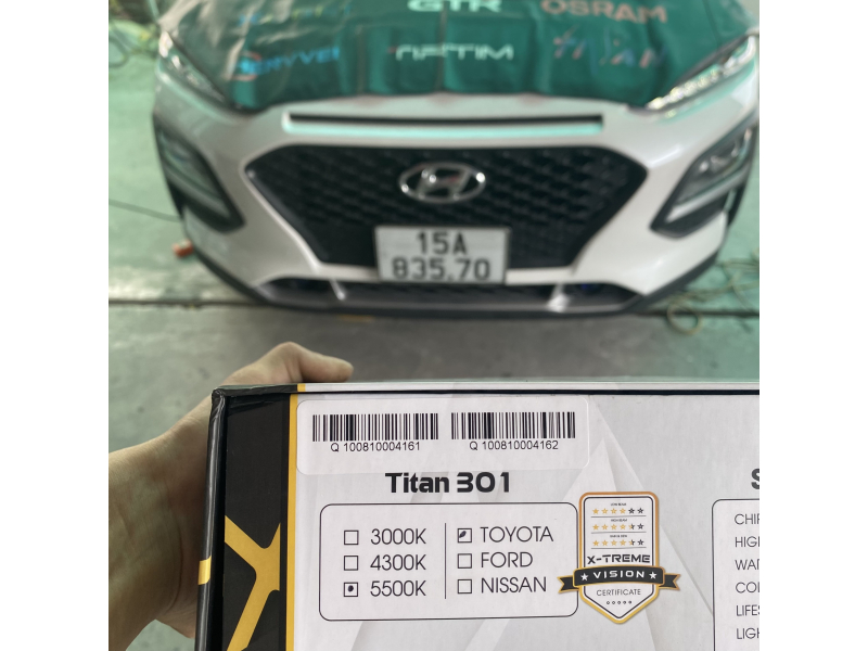 Độ đèn nâng cấp ánh sáng BI GẦM TITAN 301 - 3 NHIỆT MÀU  - HYUNDAI KONA - 