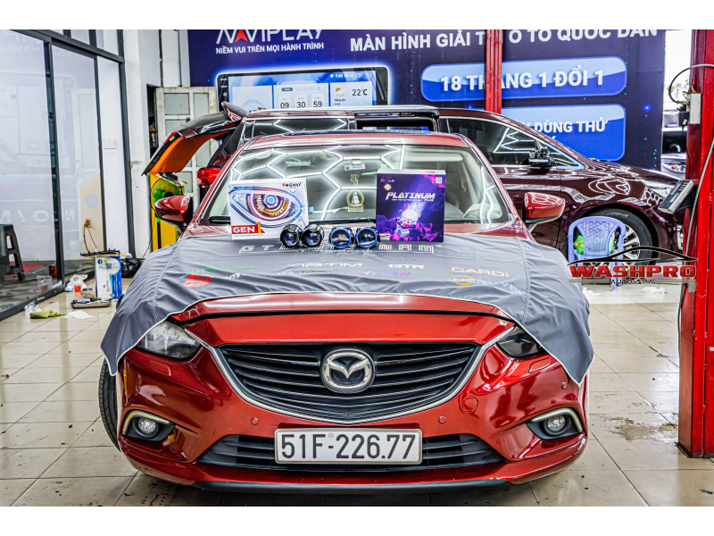 Độ đèn nâng cấp ánh sáng BI LASER TITAN PLATINUM PLUS NHIỆT MÀU 5000K CHO MAZDA 6 - WASH PRO AUTO SPA 22677 - 01/06/2023