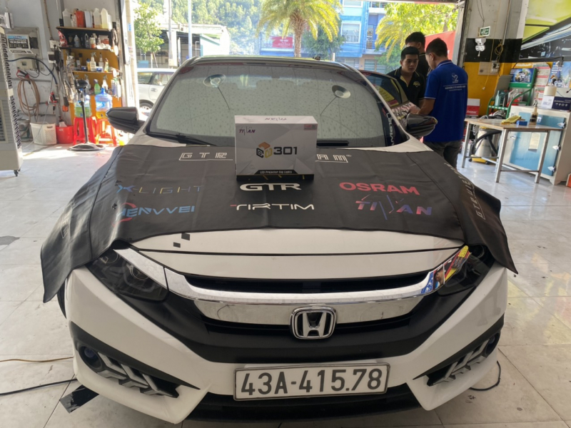 Độ đèn nâng cấp ánh sáng BI GẦM TITAN 301 cho xe Honda Civic