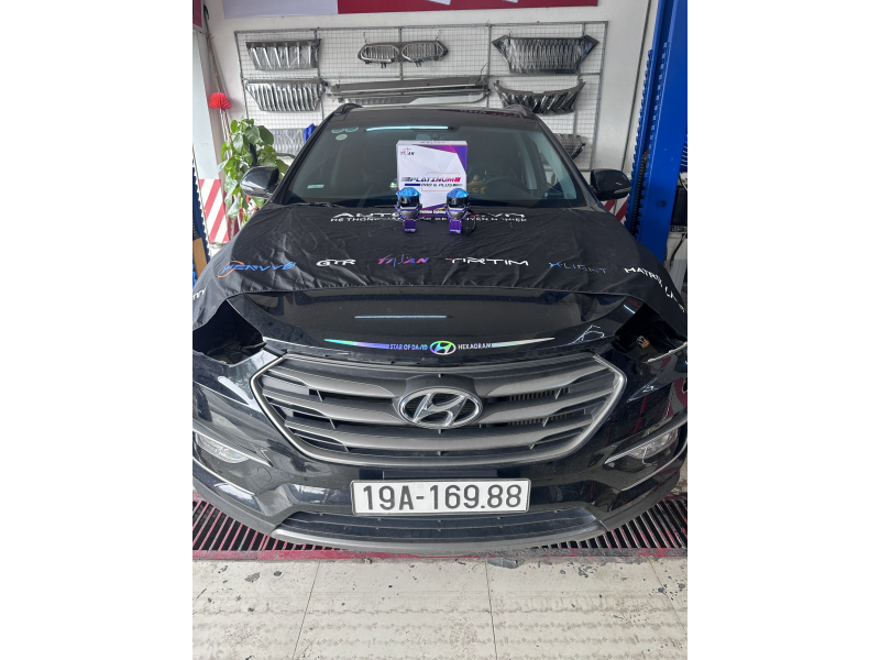 Độ đèn nâng cấp ánh sáng Bi laser platinum plus tăng sáng cho hyundai santafe