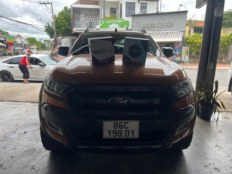 Độ đèn nâng cấp ánh sáng BI LED X-LIGHT V30 ULTRA 2023 & BI LASER TITAN PLATINUM PLUS - 2023 CHO XE FORD RANGER WILDTRAK 2018 MÀU CAM - BÌNH DƯƠNG - 19801